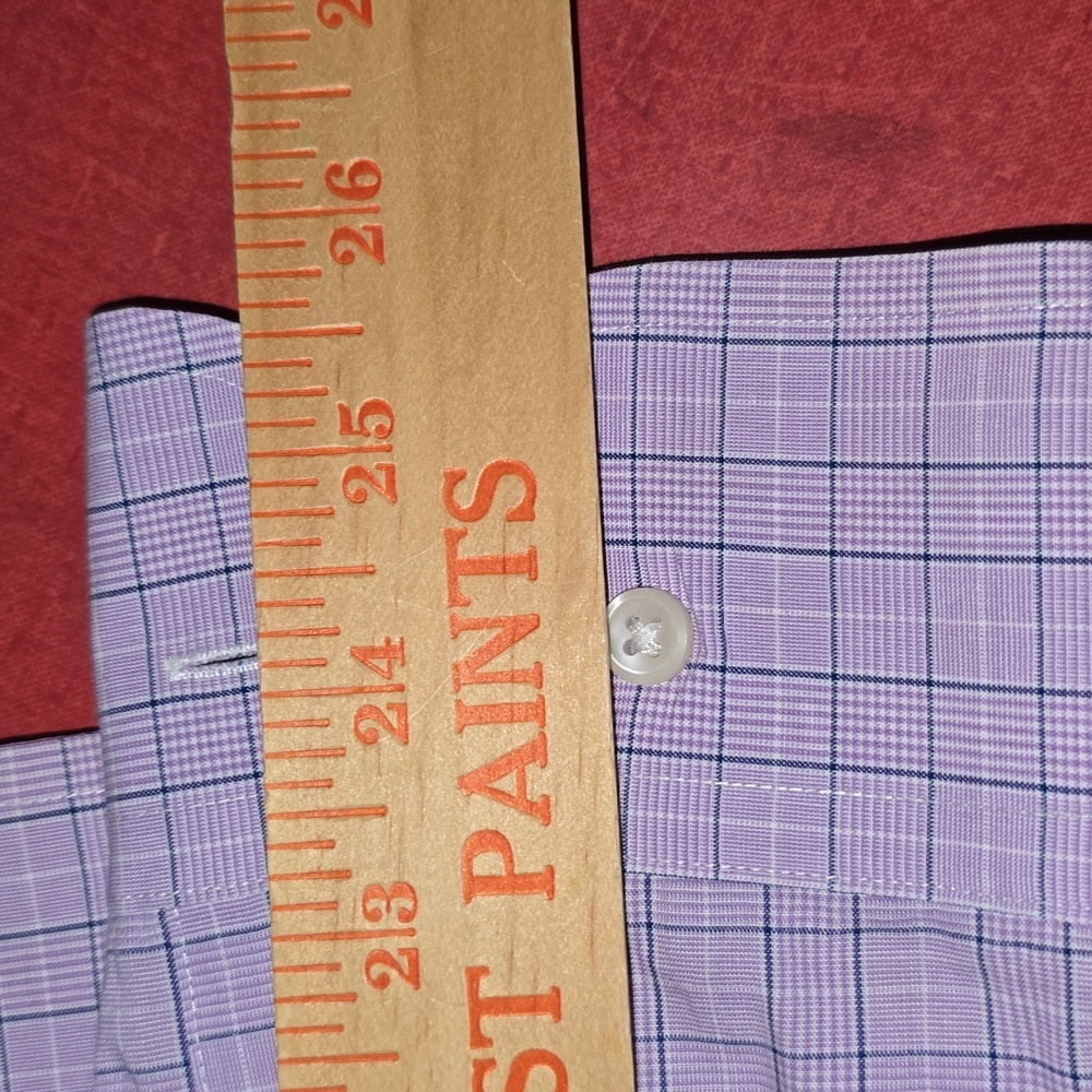 Lauren Ralph Lauren Long Sleeve Button Up Purple Gingham Check Shirt Men 16 34/5 - Picture 9 of 10
